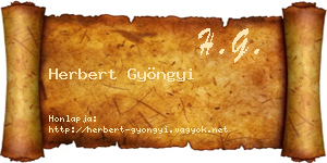 Herbert Gyöngyi névjegykártya